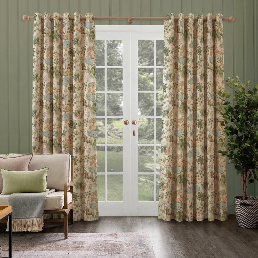 Jungle Serene Printed Cotton Fabric Green