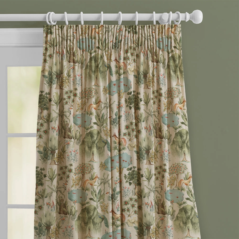 Jungle Serene Printed Cotton Fabric Green