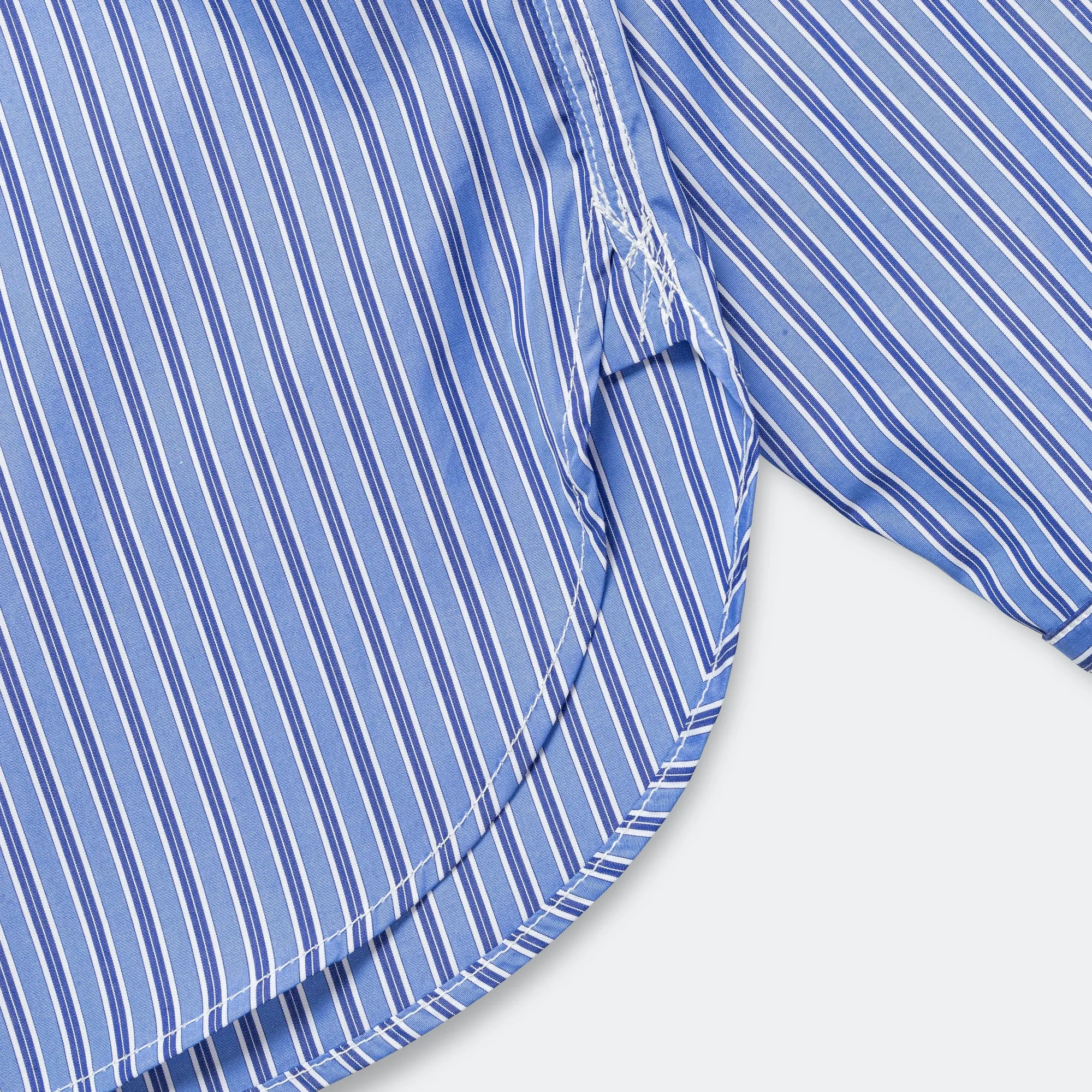 Junya Watanabe MAN Kleidung Baumwoll-Streifen-Panel-Hemd - Blau/Sax-Weiß