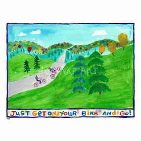 Just Get On Your Bike and Go! Art Print (8.5"x11") framed wall decor