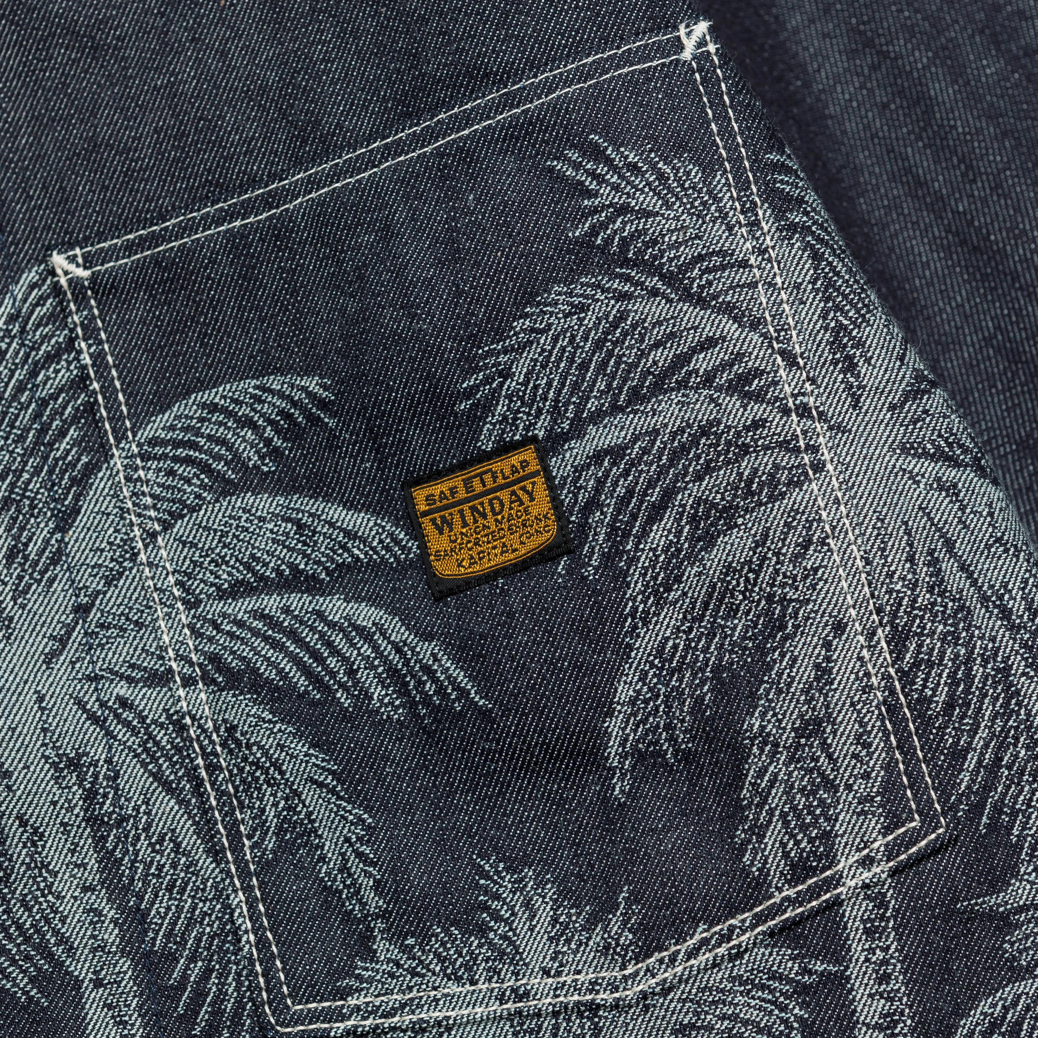 Kapital Clothing 12oz PALM TREE Jacquard Denim CACTUS Overall - Indigo