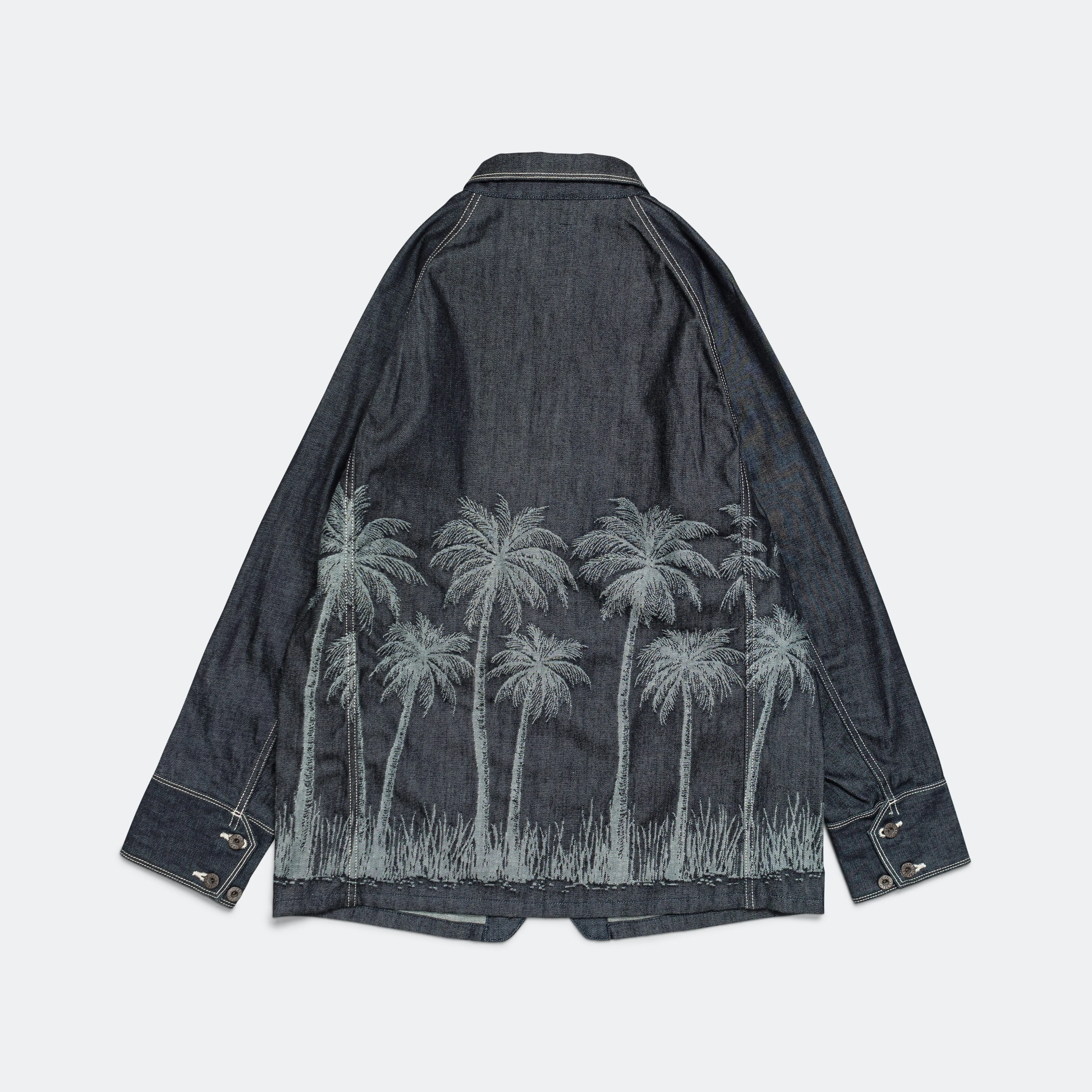 Kapital Clothing 12oz PALM TREE Jacquard Denim CACTUS Overall - Indigo