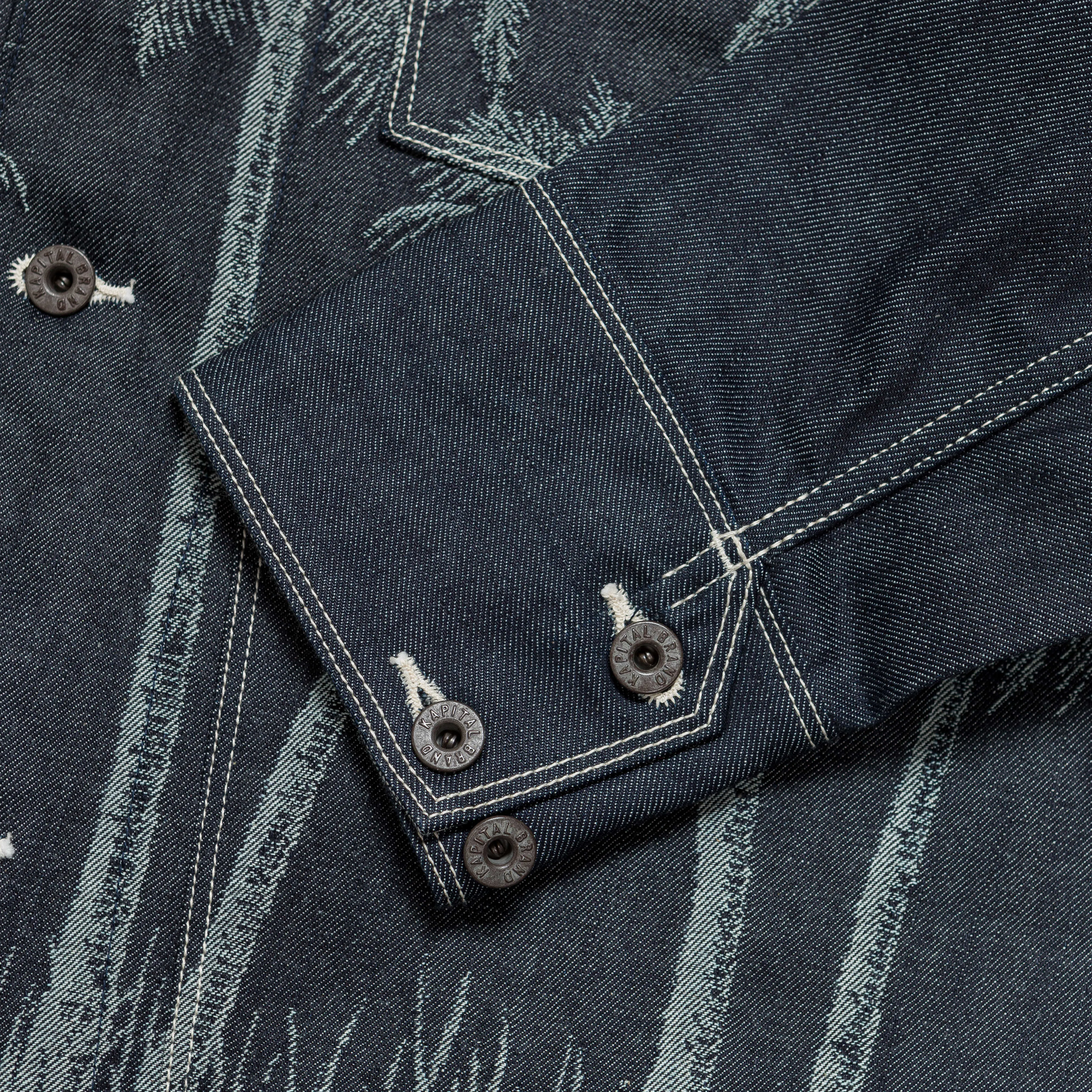 Kapital Clothing 12oz PALM TREE Jacquard Denim CACTUS Overall - Indigo
