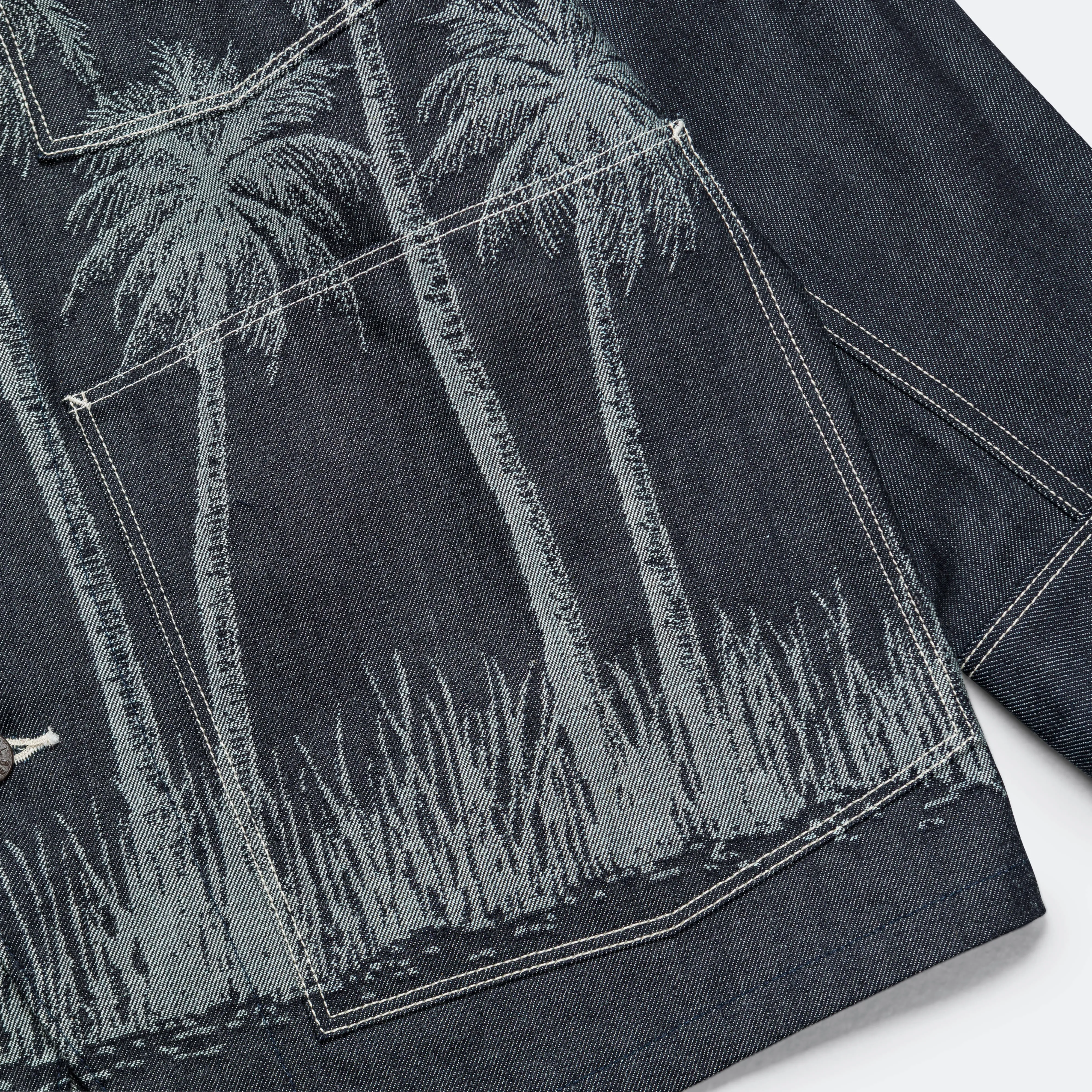 Kapital Clothing 12oz PALM TREE Jacquard Denim CACTUS Overall - Indigo