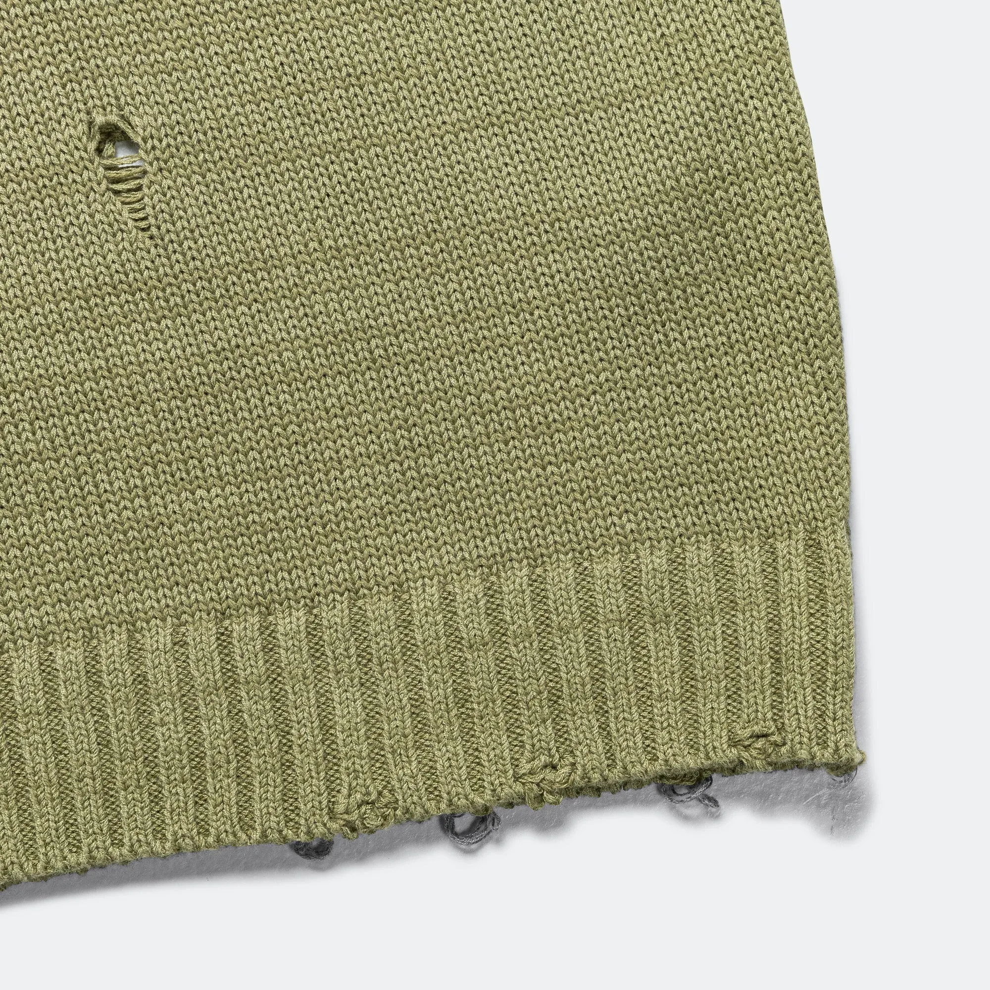 Kapital Clothing 5G Baumwoll-Strickweste - Knochenfarbe Khaki