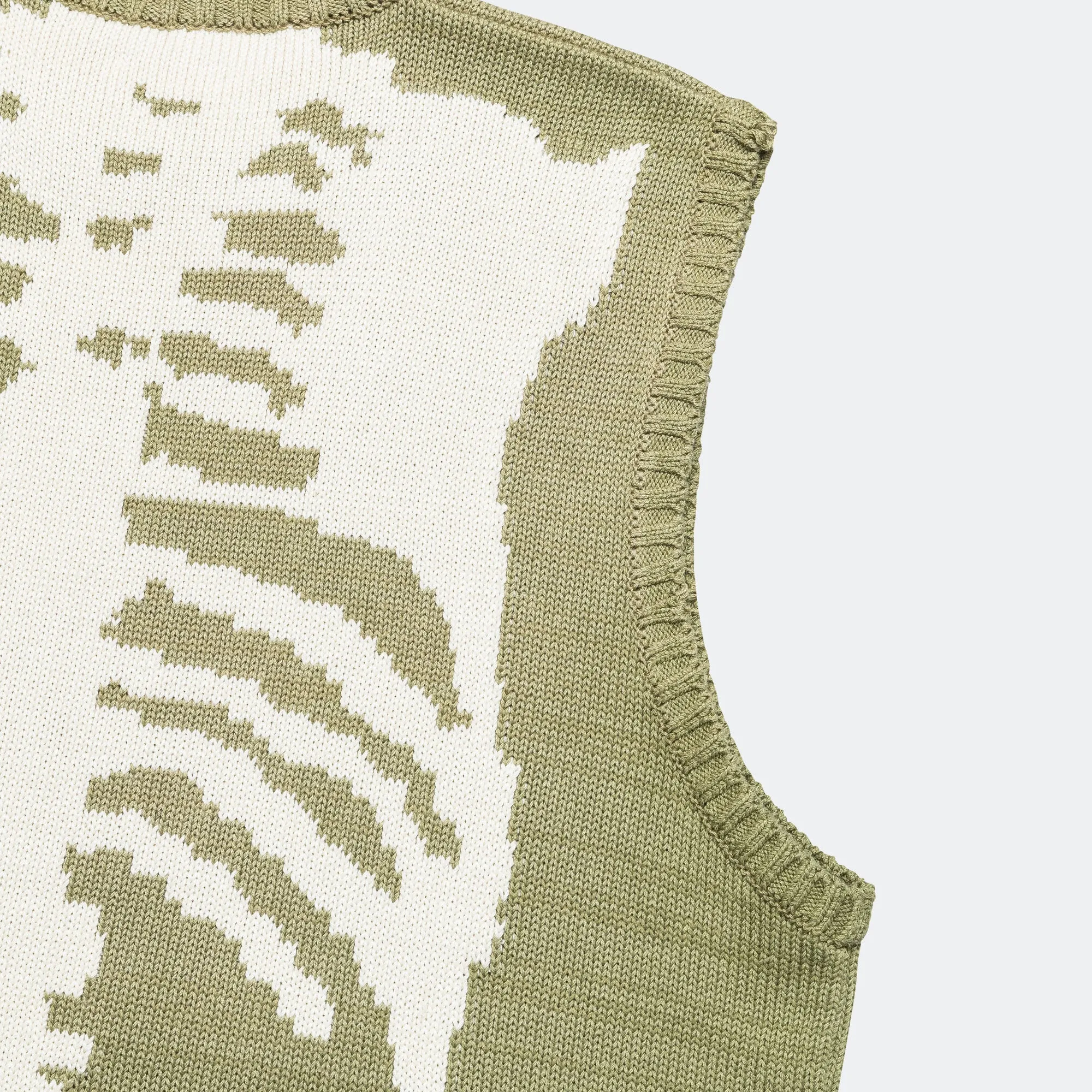 Kapital Clothing 5G Baumwoll-Strickweste - Knochenfarbe Khaki