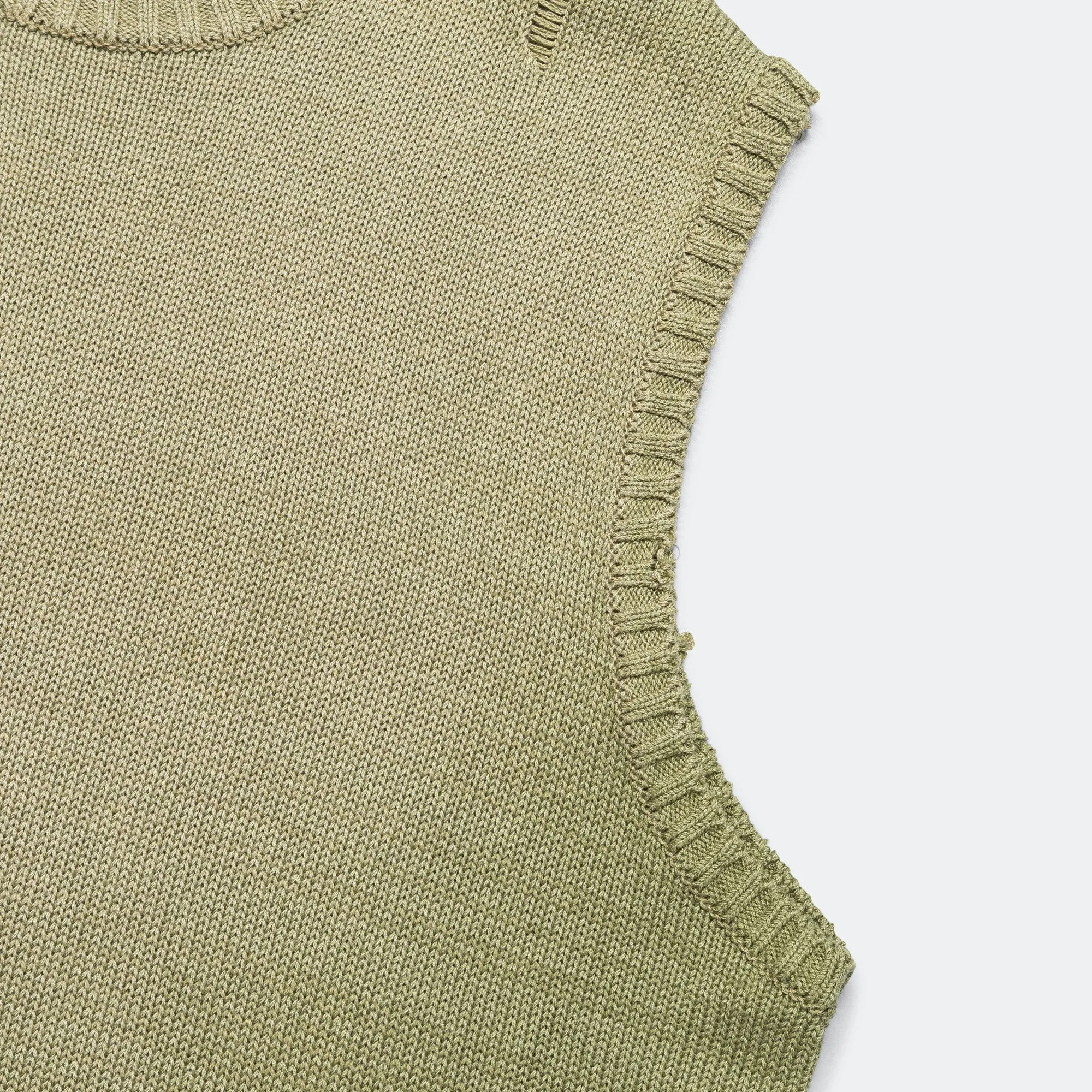Kapital Clothing 5G Baumwoll-Strickweste - Knochenfarbe Khaki