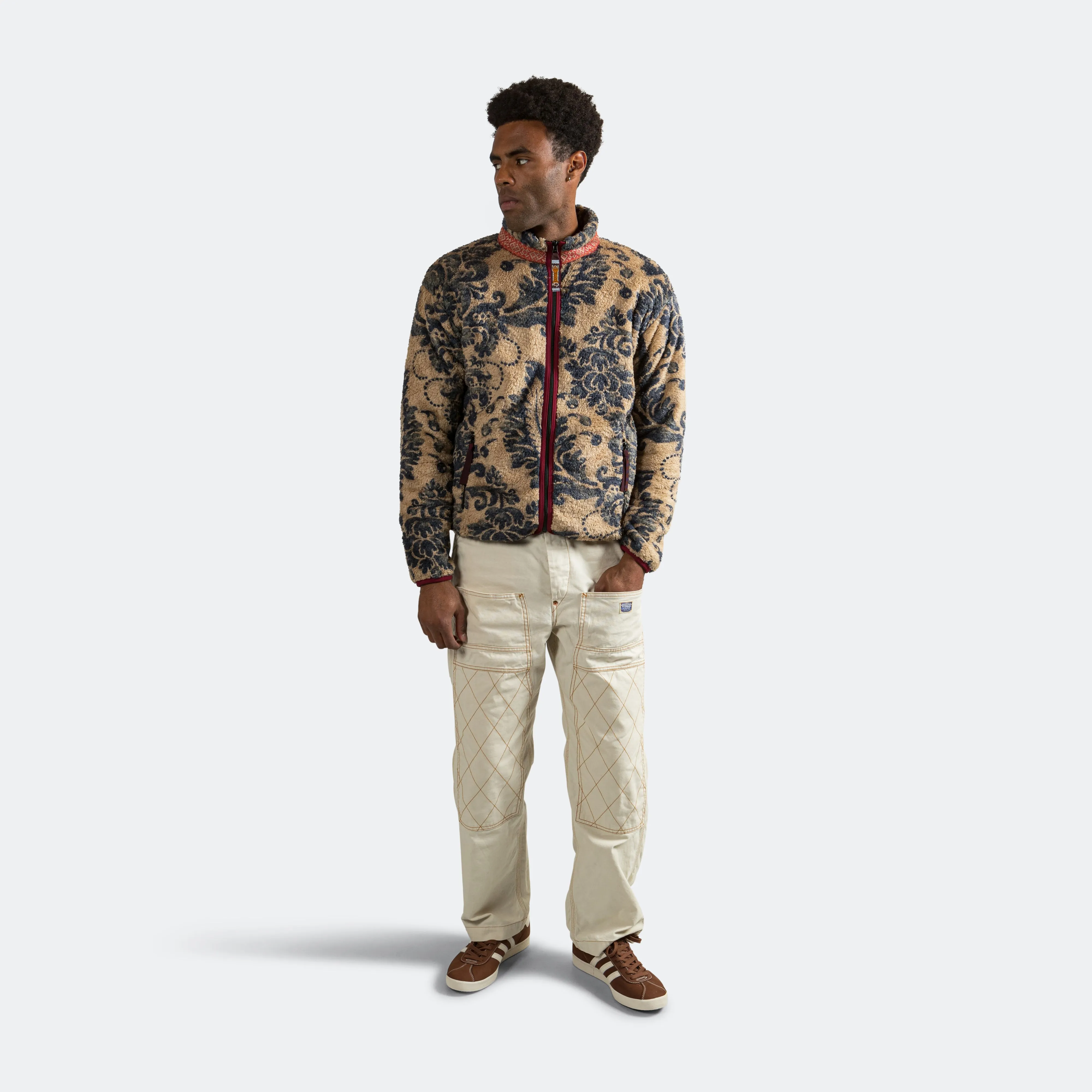 Kapital Clothing DAMASK Fleece ZIP Blouson (VirginMary) - Beige