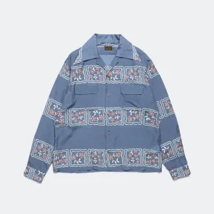 Kapital Clothing Seiden-Rayon COOKIE WRANGLE Kragenhemd - Blau