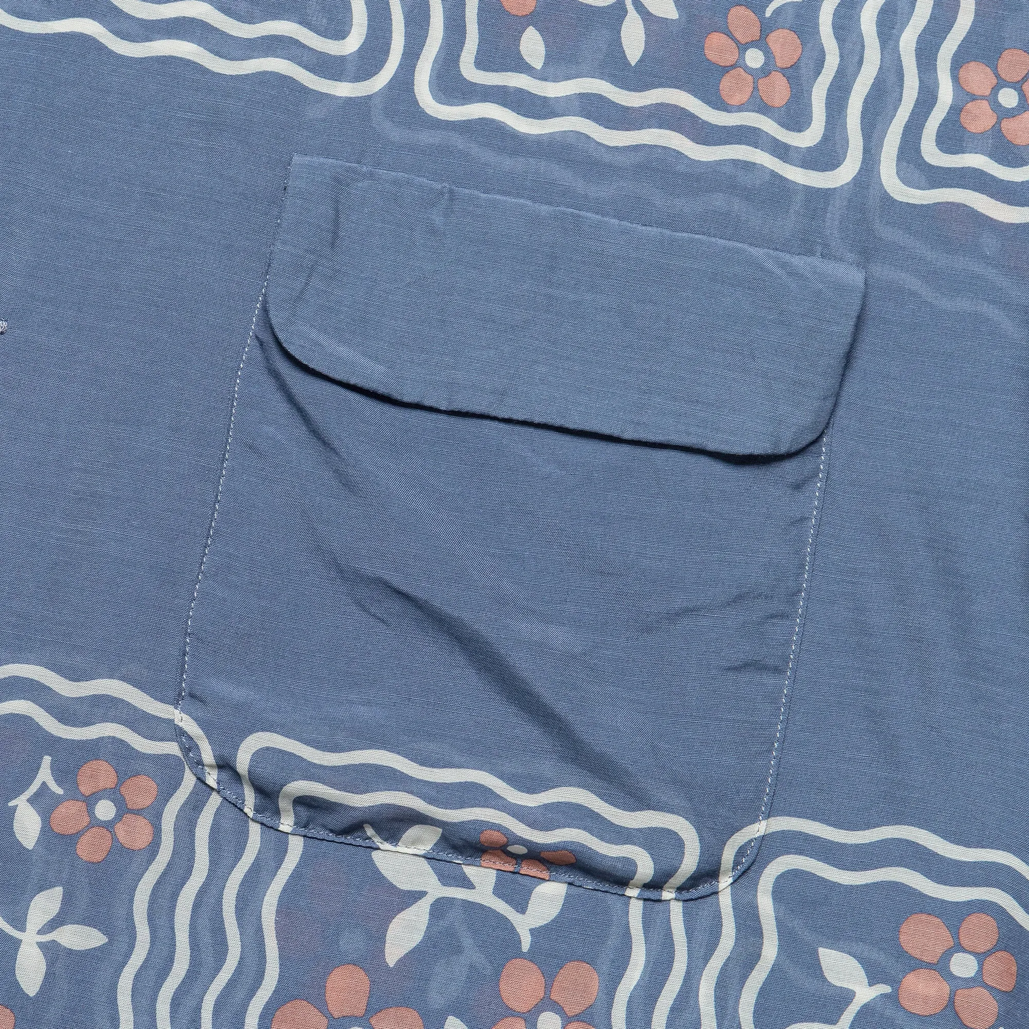 Kapital Clothing Seiden-Rayon COOKIE WRANGLE Kragenhemd - Blau