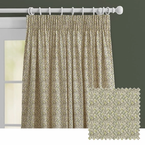 Katsura Printed Made to Measure Curtains Sage patterned fashion rug  