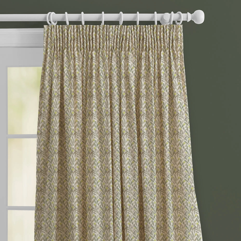 Katsura Printed Made to Measure Curtains Sage