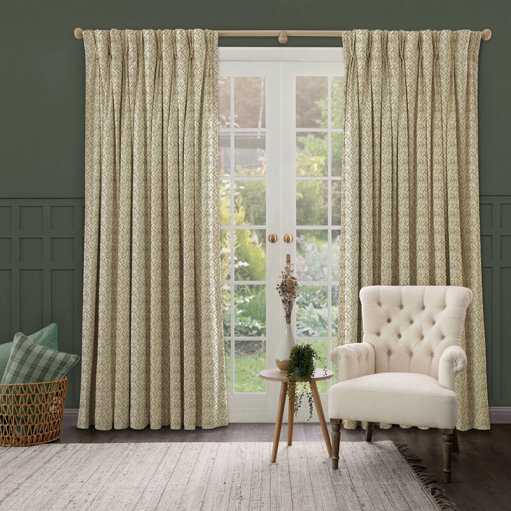 Katsura Printed Made to Measure Curtains Sage