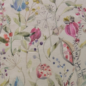 Kelston Printed Cotton Fabric (By The Metre) Sorbet/Natural elegant table cloth  