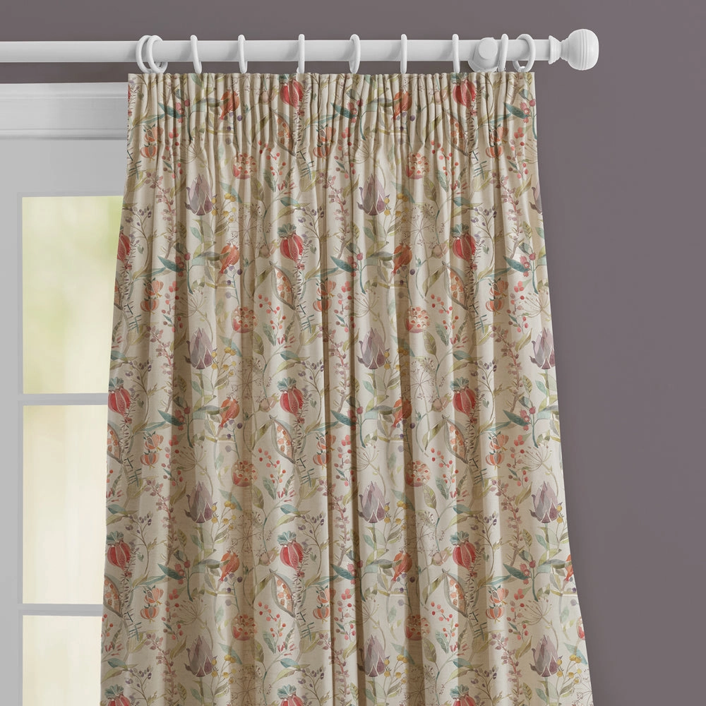 Kelston Printed Made to Measure Curtains Cinnamon Linen