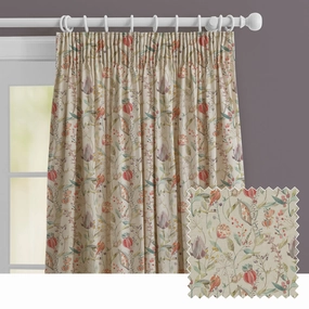 Kelston Printed Made to Measure Curtains Cinnamon Linen patterned fashion rug  