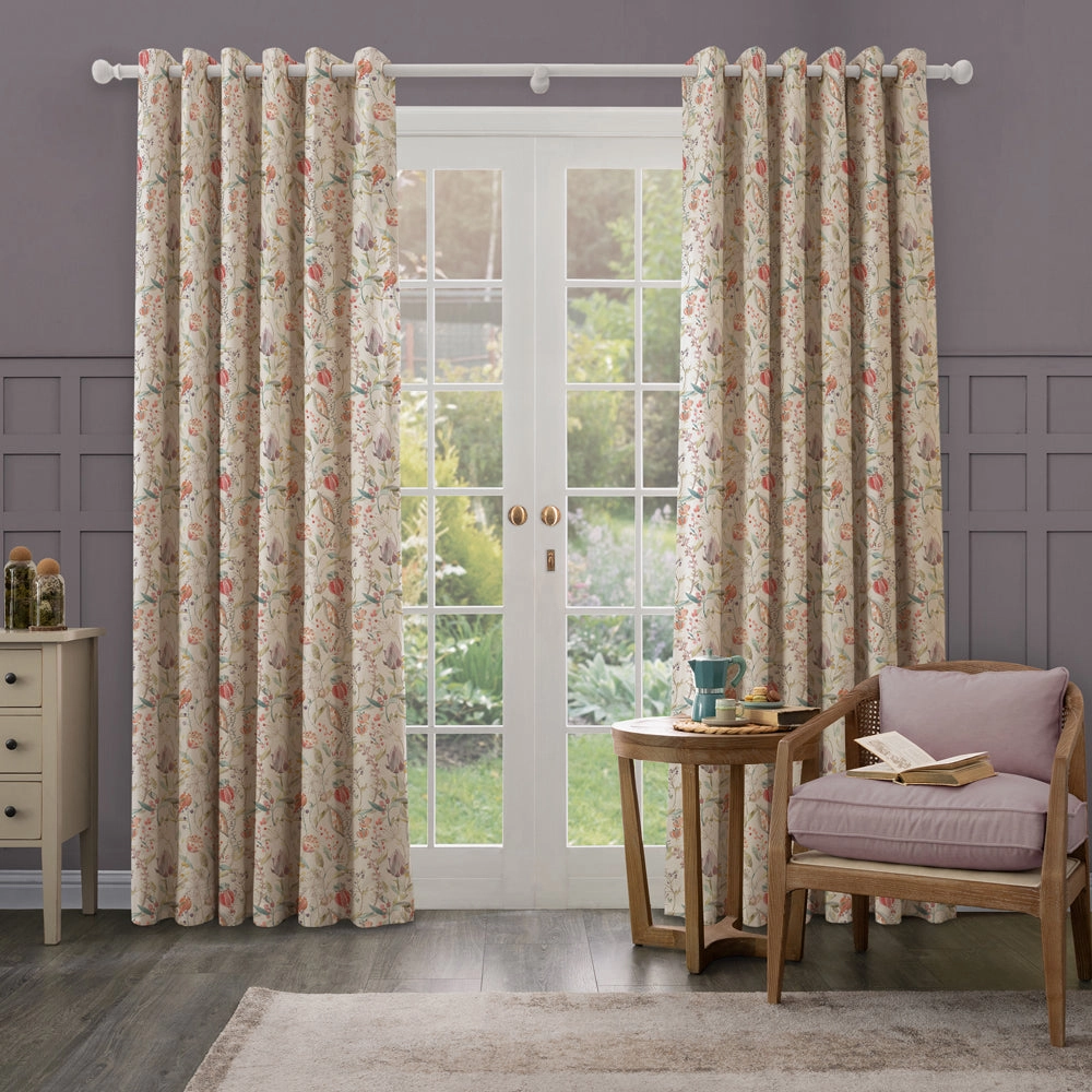 Kelston Printed Made to Measure Curtains Cinnamon Linen