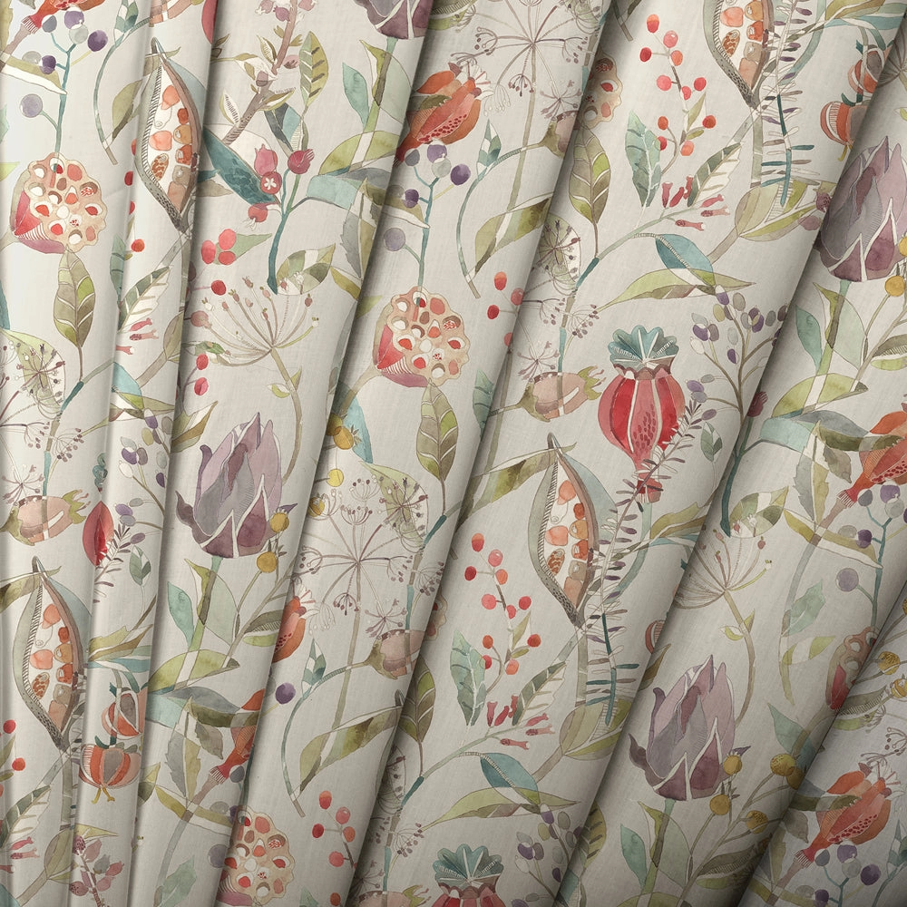 Kelston Printed Made to Measure Curtains Cinnamon Linen
