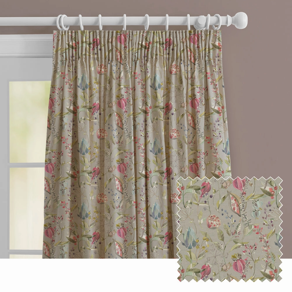 Kelston Printed Made to Measure Curtains Sorbet Linen patterned fashion rug  