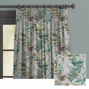 Kimino Printed Made to Measure Curtains Emerald patterned fashion rug  