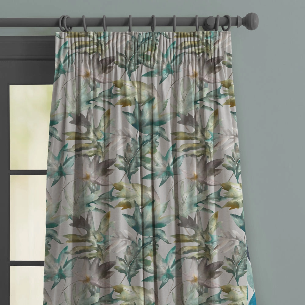 Kimino Printed Made to Measure Curtains Emerald