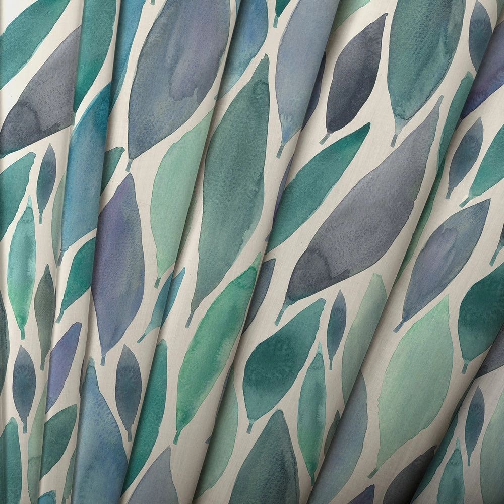 Koyo Printed Made to Measure Curtains Aqua
