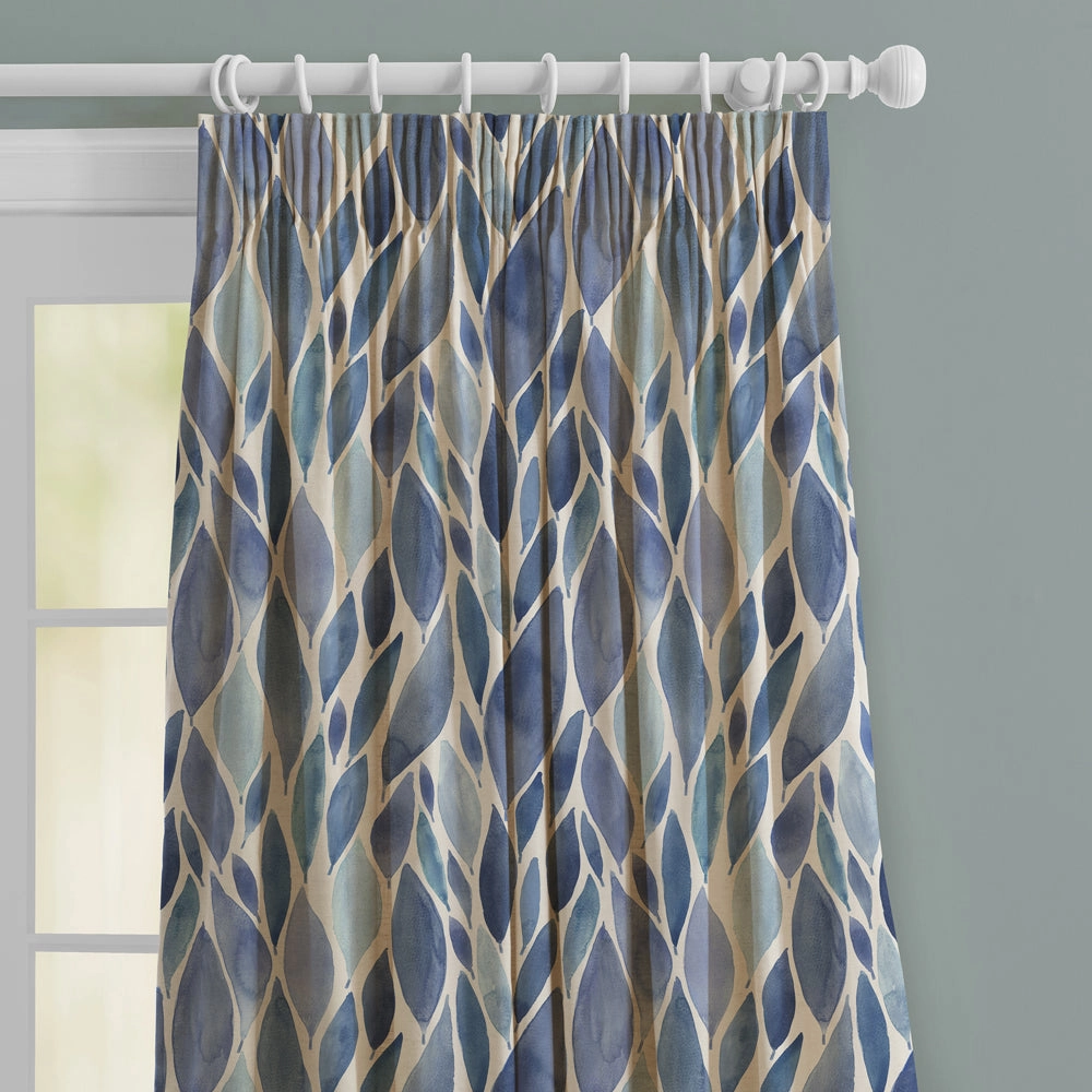 Koyo Printed Made to Measure Curtains Cobalt