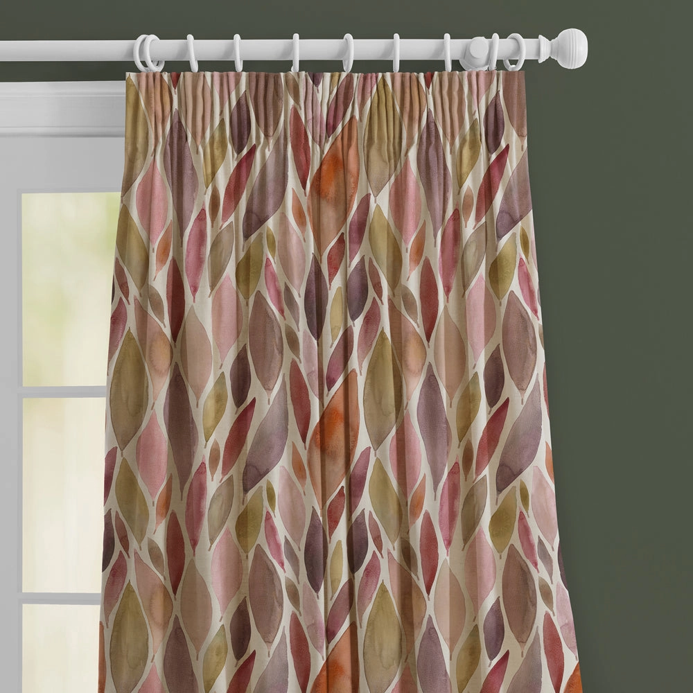 Koyo Printed Made to Measure Curtains Mulberry