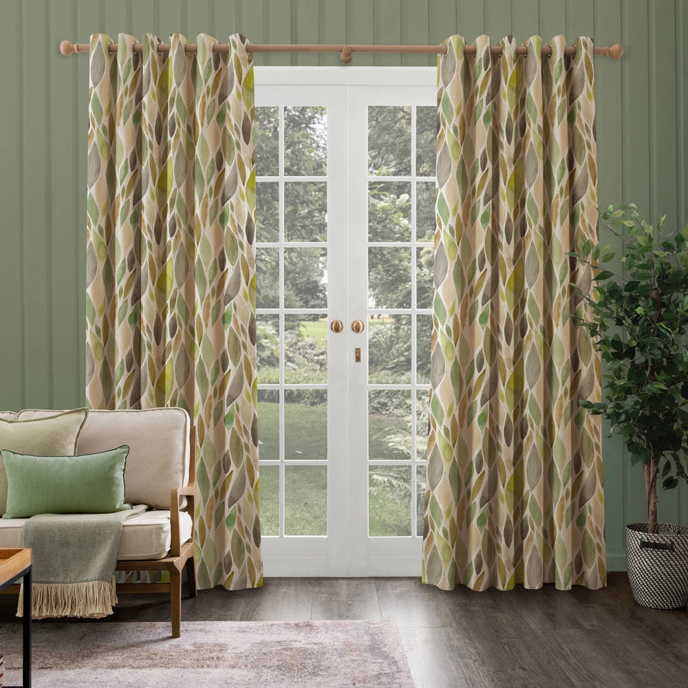 Koyo Printed Made to Measure Curtains Sage