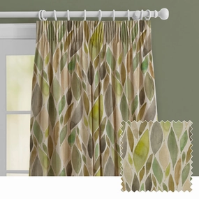 Koyo Printed Made to Measure Curtains Sage patterned fashion rug  