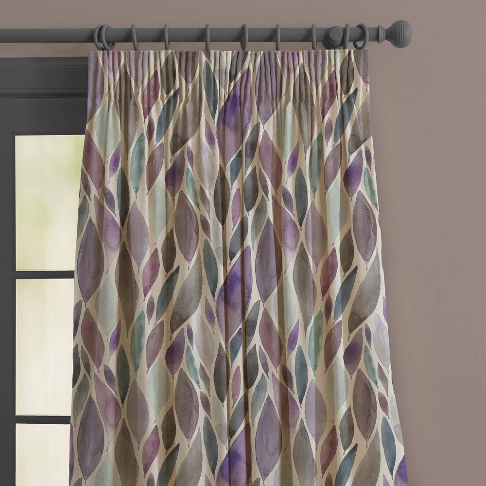 Koyo Printed Made to Measure Curtains Violet