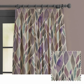Koyo Printed Made to Measure Curtains Violet patterned fashion rug  