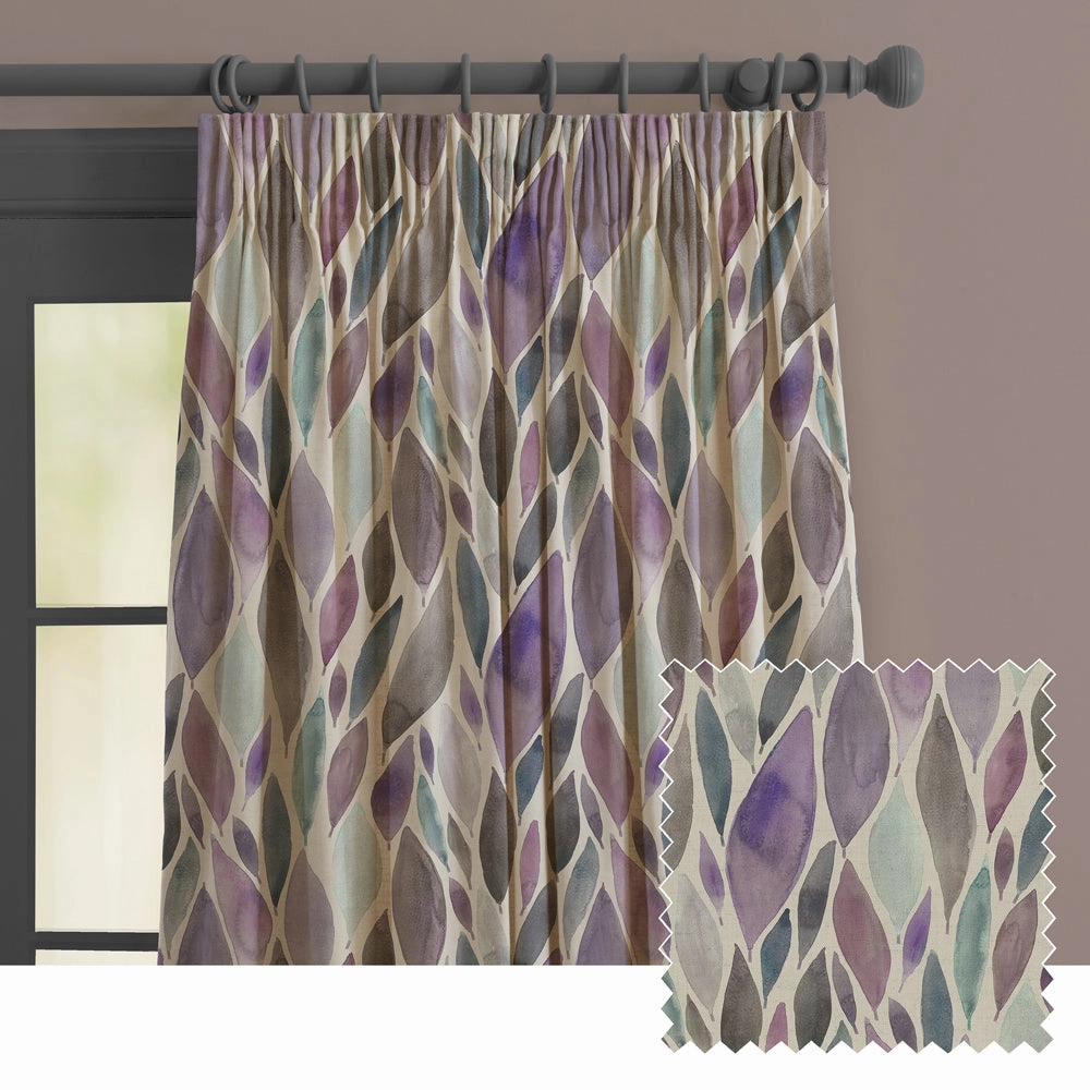 Koyo Printed Made to Measure Curtains Violet patterned fashion rug  