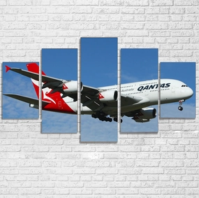 Landing Qantas A380 Printed Multiple Canvas Poster canvas mural art