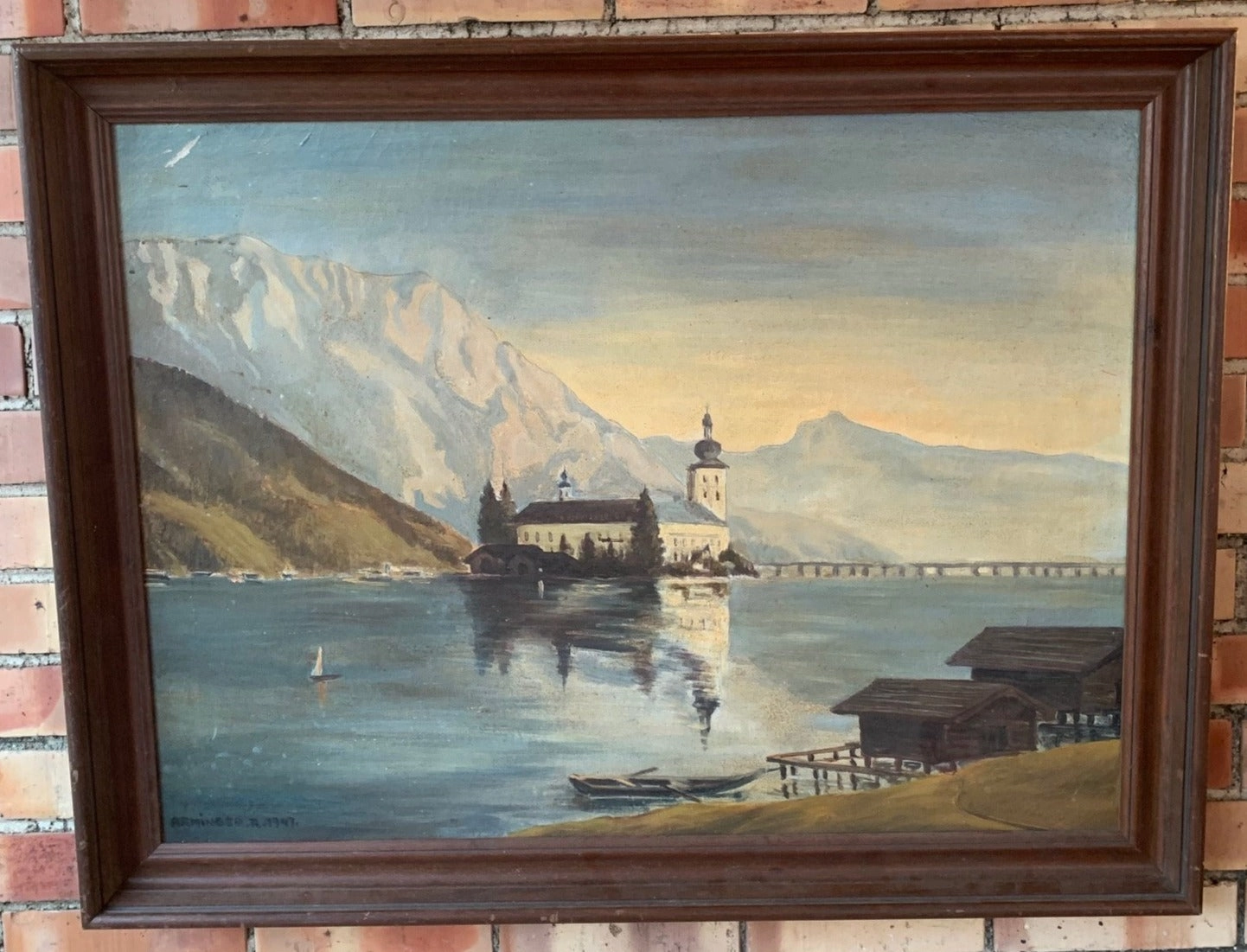 LANDSCAPE WITH TOWER OIL PAINTING ON CANVAS classic mural painting