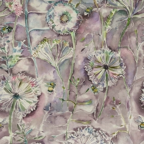 Langdale Printed Cotton Fabric (By The Metre) Fig elegant table cloth  