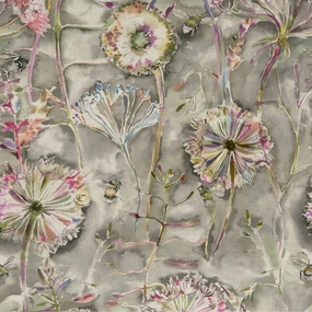 Langdale Printed Cotton Fabric (By The Metre) Orchid elegant table cloth  
