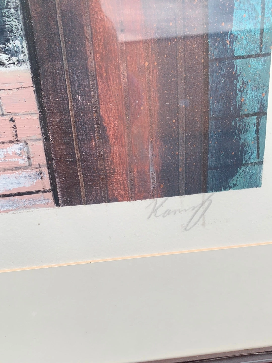 LARGE ABSTRACT ARCHITECTURAL PAINTING