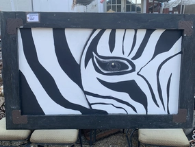 LARGE ABSTRACT ZEBRA PAINTING classic mural painting