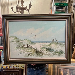 LARGE BEACH SCENE OIL PAINTING ON CANVAS classic mural painting