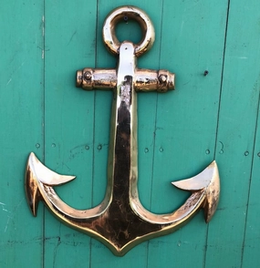 LARGE BRASS ANCHOR interior room decor