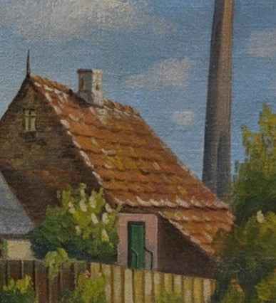 LARGE CANAL SCENE OIL PAINTING BY CLEMSON