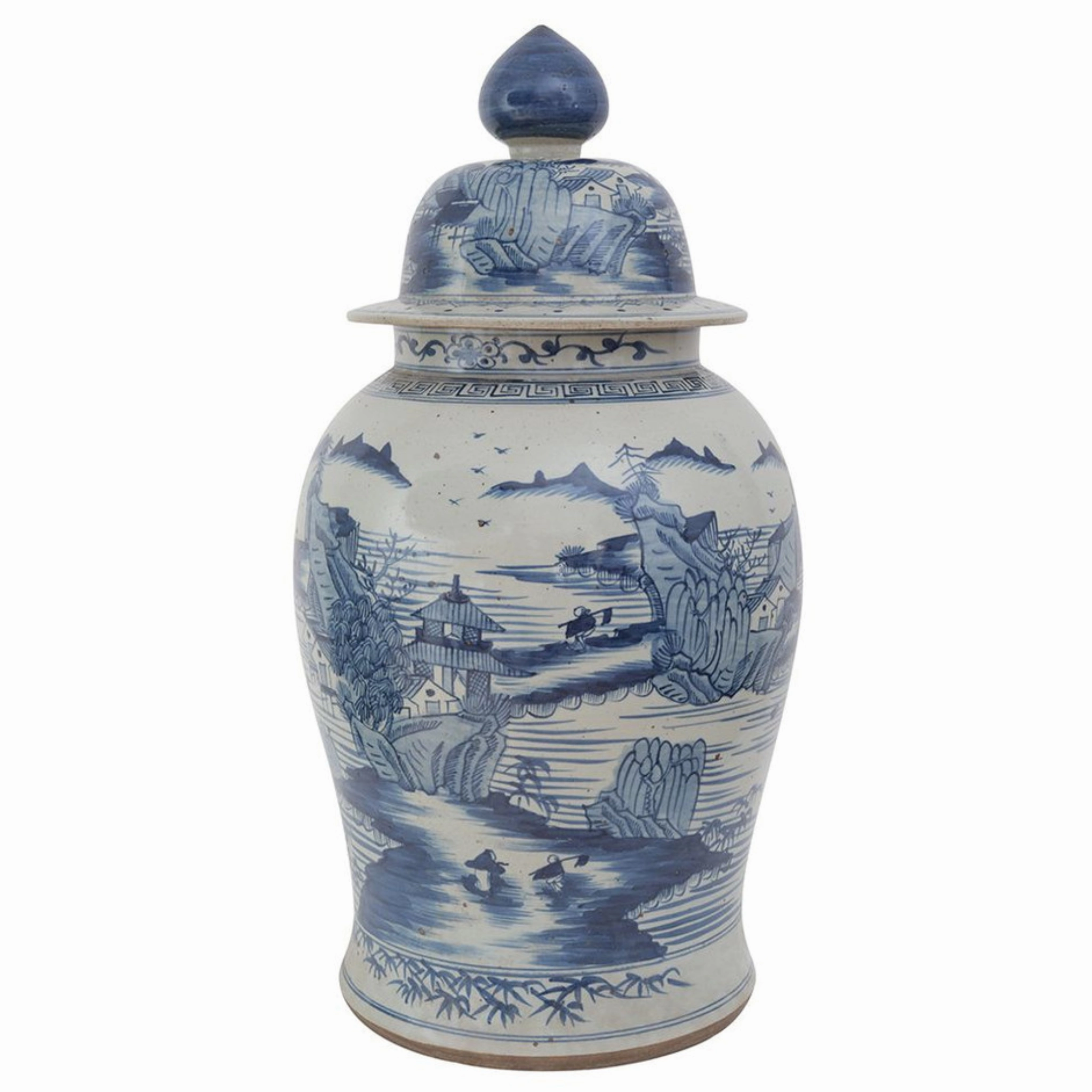 Large Dynasty Temple Jar With Landscape Motif home display ornament