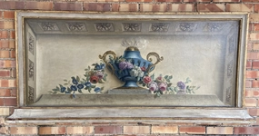 LARGE FLORAL URN OIL PAINTING WITH 3D EFFECT classic mural painting