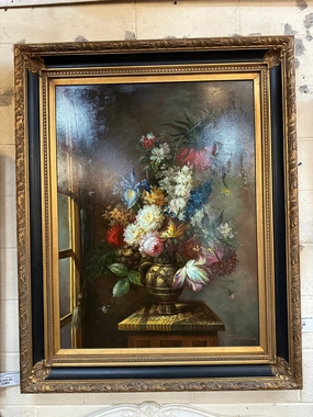 LARGE FLORALSTILL LIFE OIL PAINTING classic mural painting