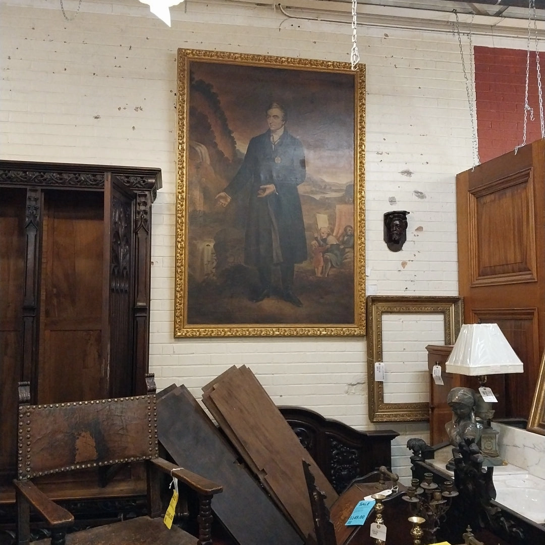 LARGE FRAMED OIL PORTRAIT PAINTING BY HENRY O'SHEA