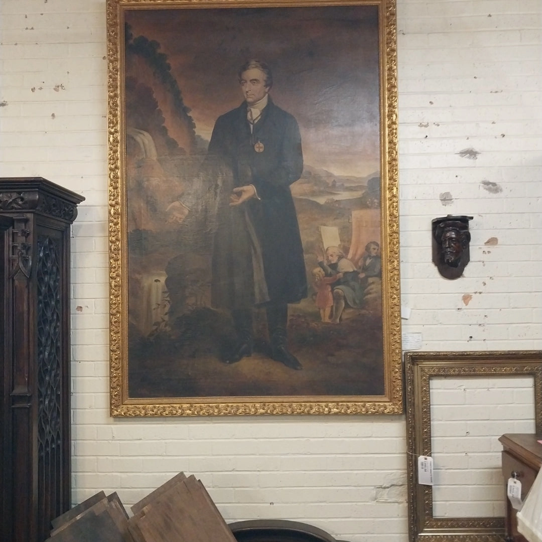 LARGE FRAMED OIL PORTRAIT PAINTING BY HENRY O'SHEA classic mural painting
