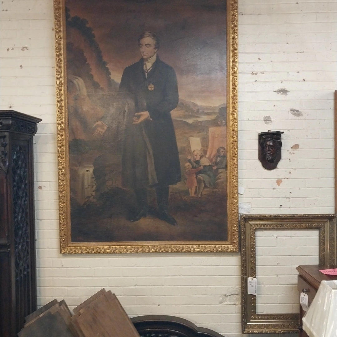 LARGE FRAMED OIL PORTRAIT PAINTING BY HENRY O'SHEA