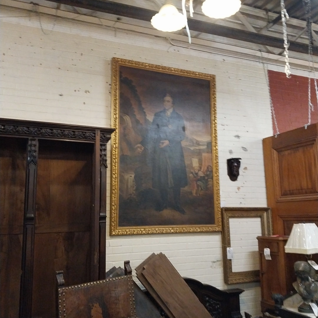 LARGE FRAMED OIL PORTRAIT PAINTING BY HENRY O'SHEA