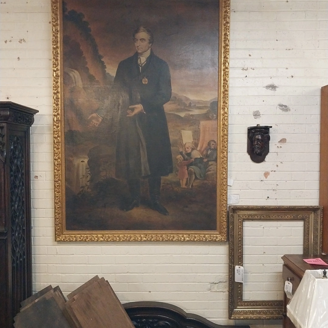 LARGE FRAMED OIL PORTRAIT PAINTING BY HENRY O'SHEA